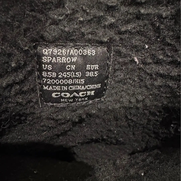 LOW START Coach Women's Black Leather and Nylon Quilted Winter Boots GUC - Picture 5 of 6